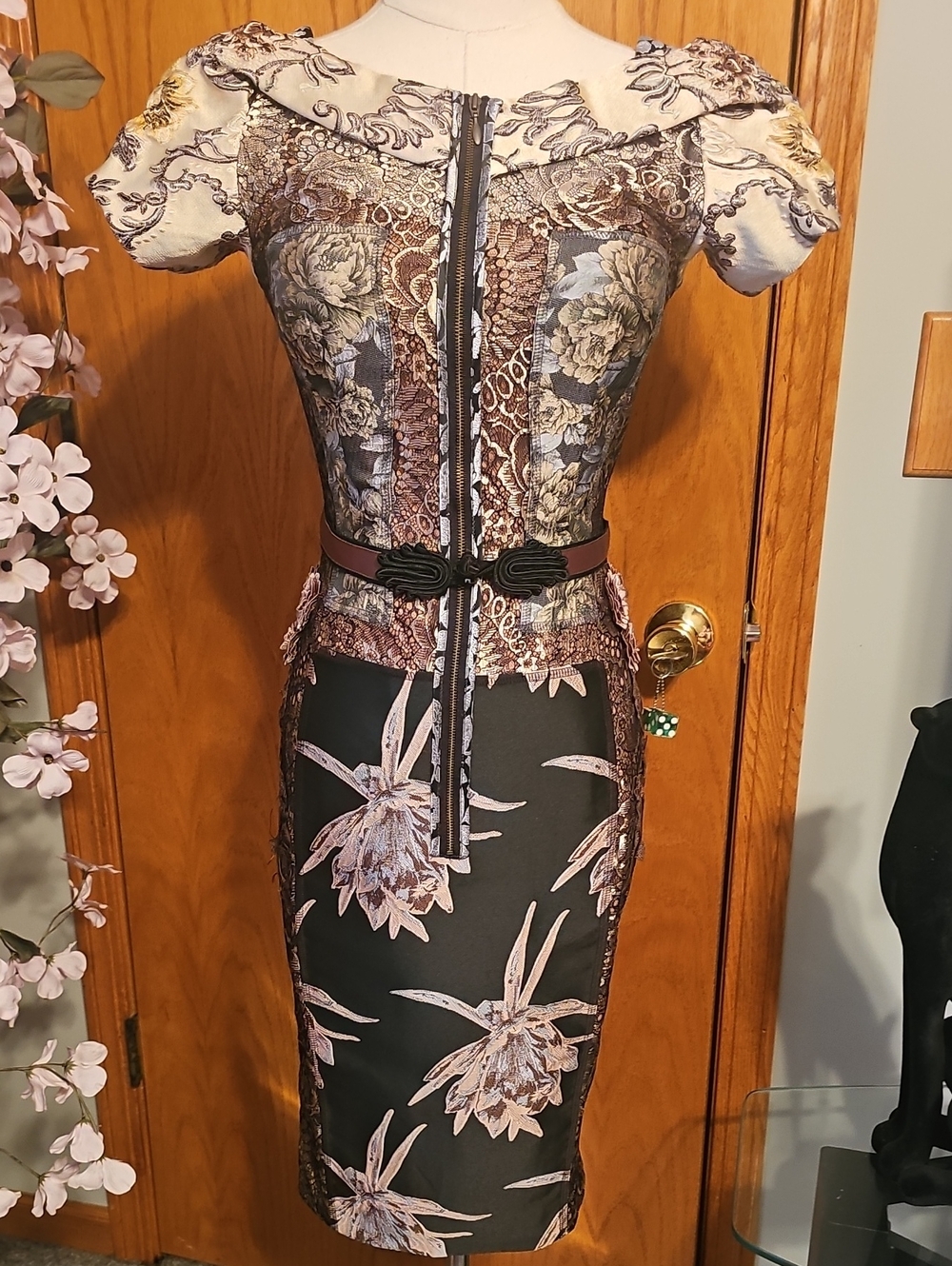 Byron Lars Brocade Shimmering Dress
